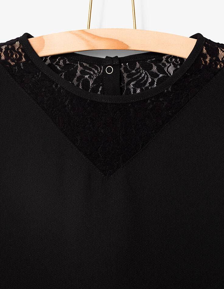 Blouse noire à dentelle, fermeture pressions fille-3 Blouse noire à dentelle, fermeture pressions fille-3