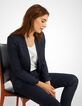 I.Code navy blue Jacquard suit jacket-1