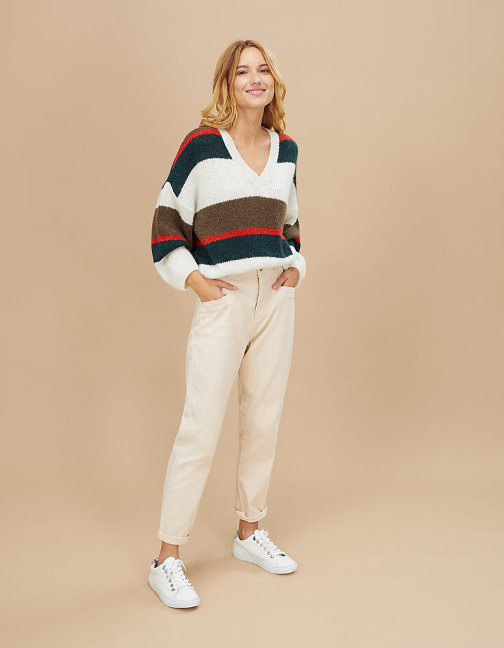 I.Code babery green, ecru, khaki and red sweater-5 I.Code babery green, ecru, khaki and red sweater-5