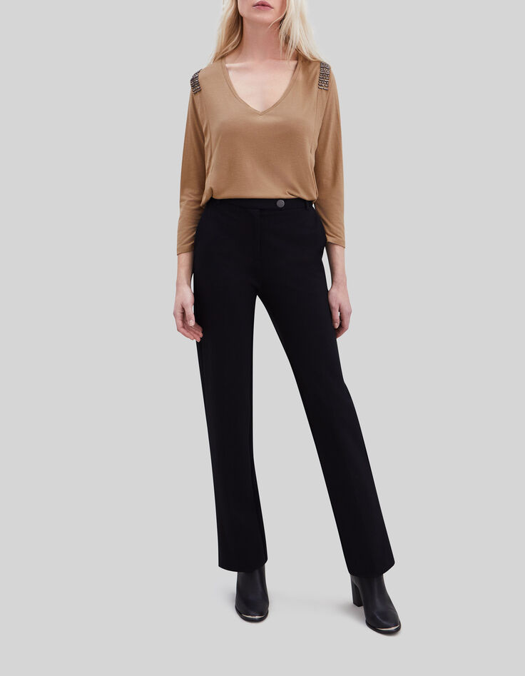 Camiseta camel lúrex hombros joya-1