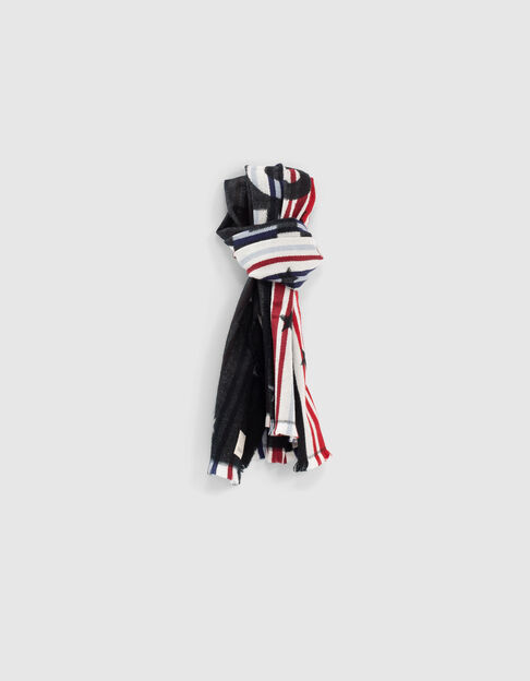 Women’s stars and stripes scarf with wool
