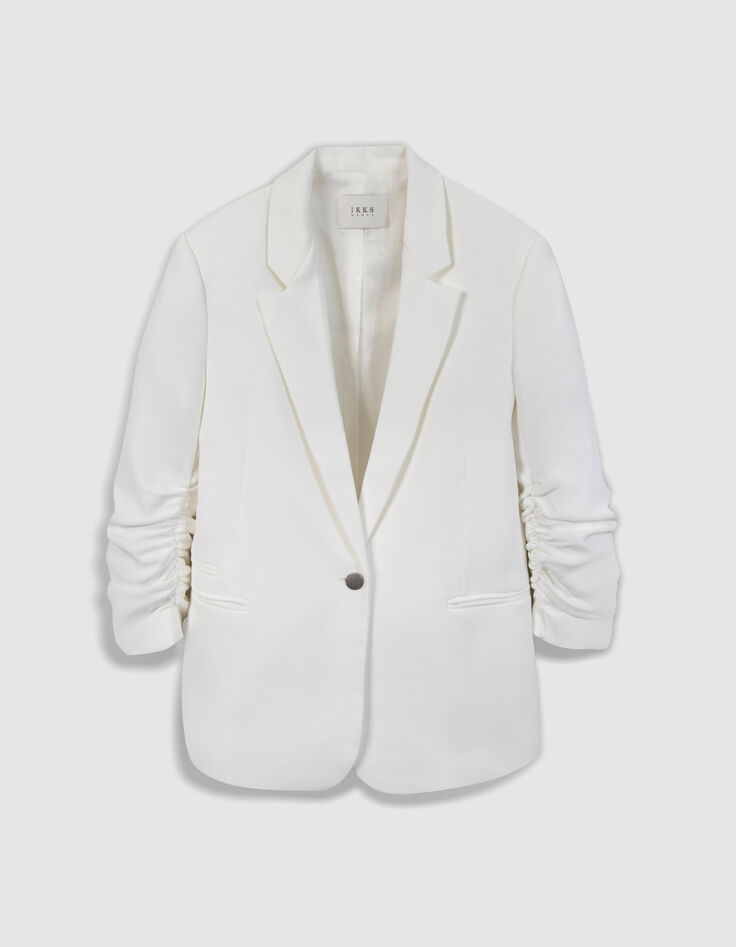 Women's off-white recycled suit jacket-6