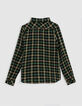 Boy's khaki plaid shirt-3