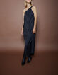 Pure Edition-Robe longue noire asymétrique Femme-1