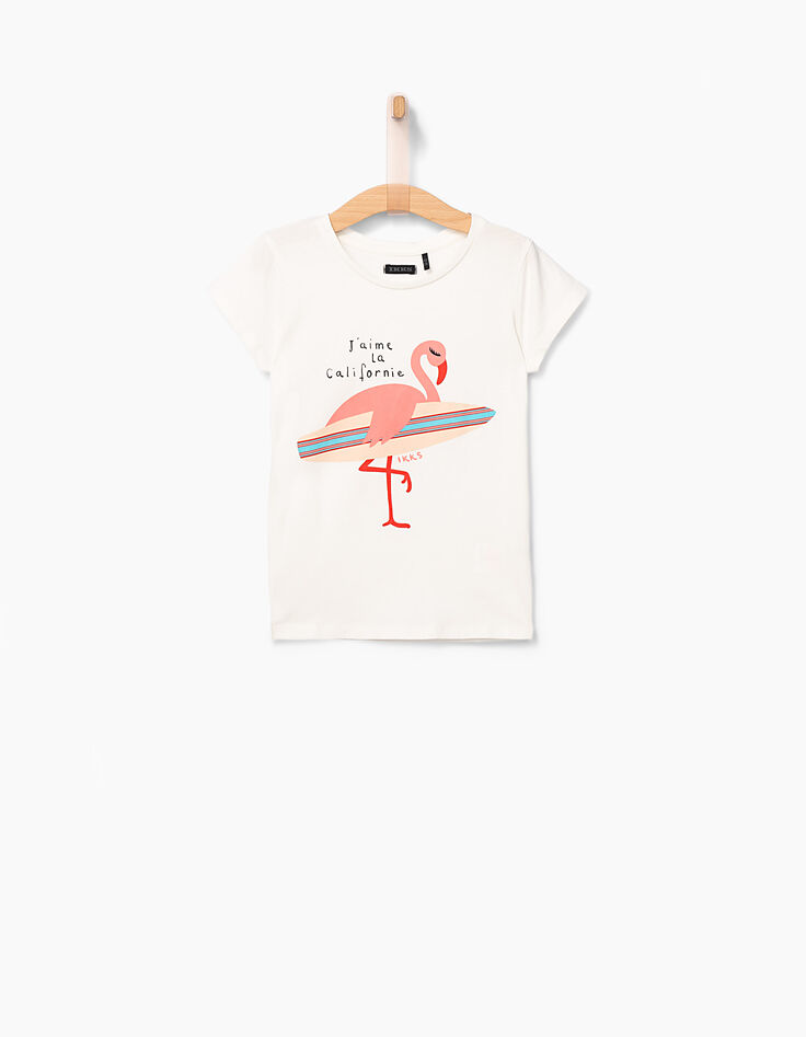 Girls' off-white flamingo-surfer T-shirt-2