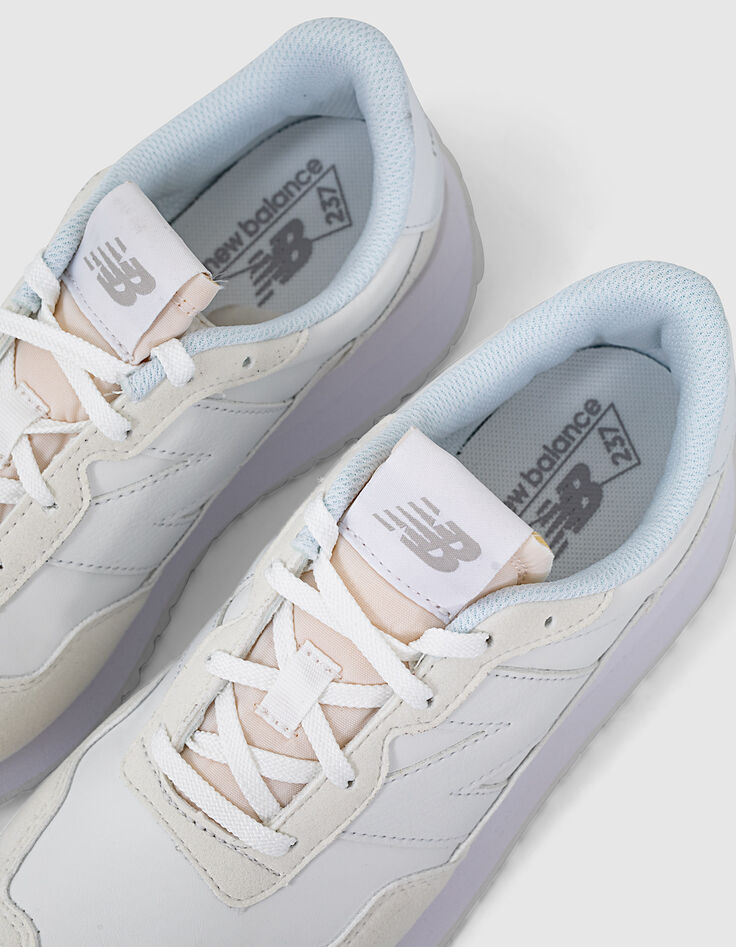 Baskets NEW BALANCE® blanche et rose à plateforme fille-4