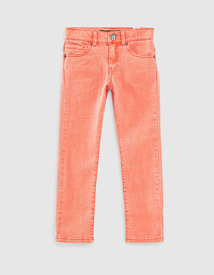 Koraalrode slim jeans jongens -1 Koraalrode slim jeans jongens -1