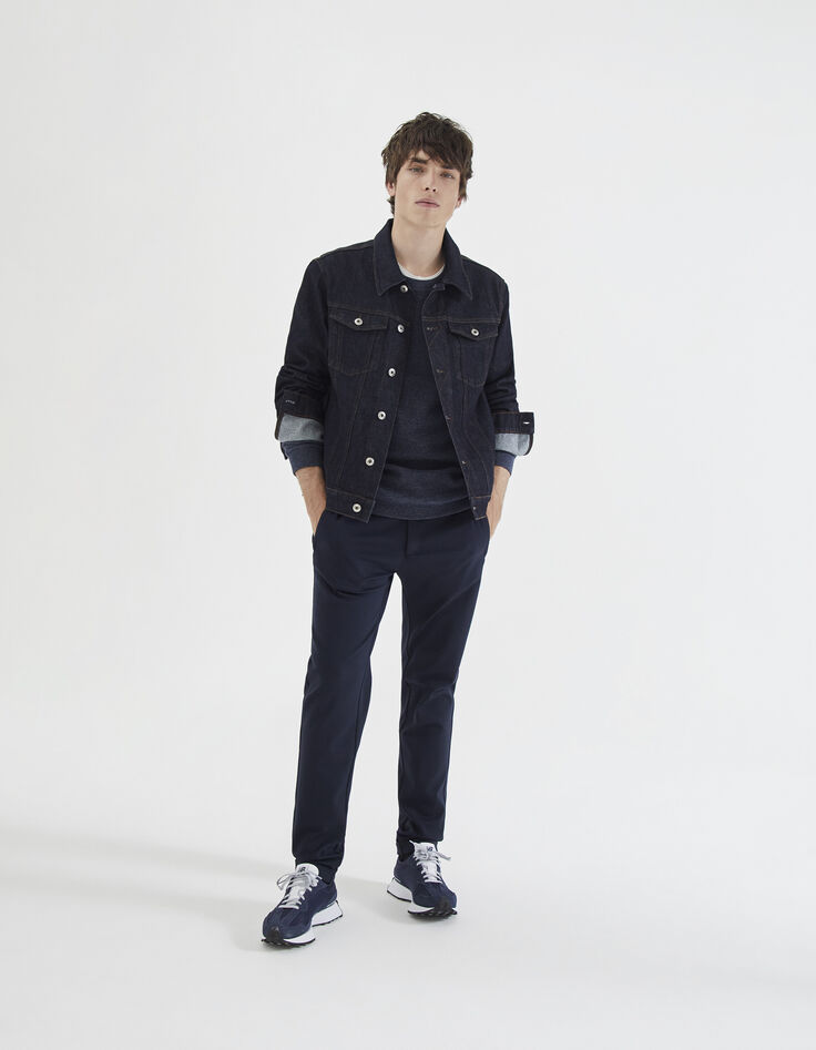 Veste en jean brut à surpiqures Homme-6