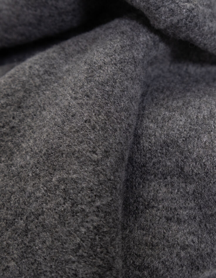 Pull à capuche gris tricot visuel chien garçon-7