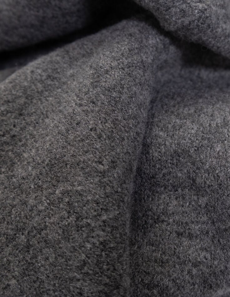 Pull à capuche gris tricot visuel chien garçon-7 Pull à capuche gris tricot visuel chien garçon-7