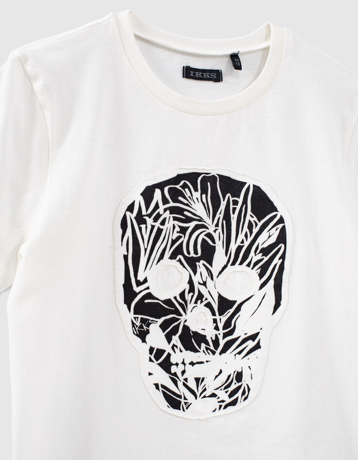 Boys’ off-white skull image organic T-shirt-2
