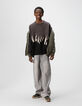 Boys’ grey flame motif jacquard knit sweater-1