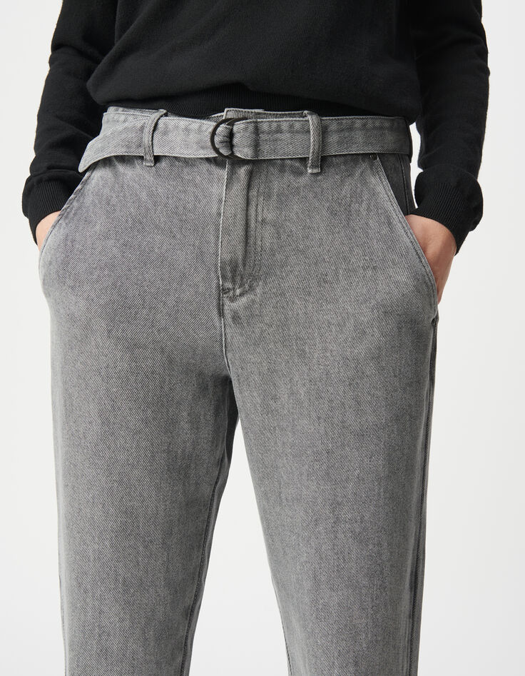 Vaqueros baggy grises Lyocell® cropped mujer-5