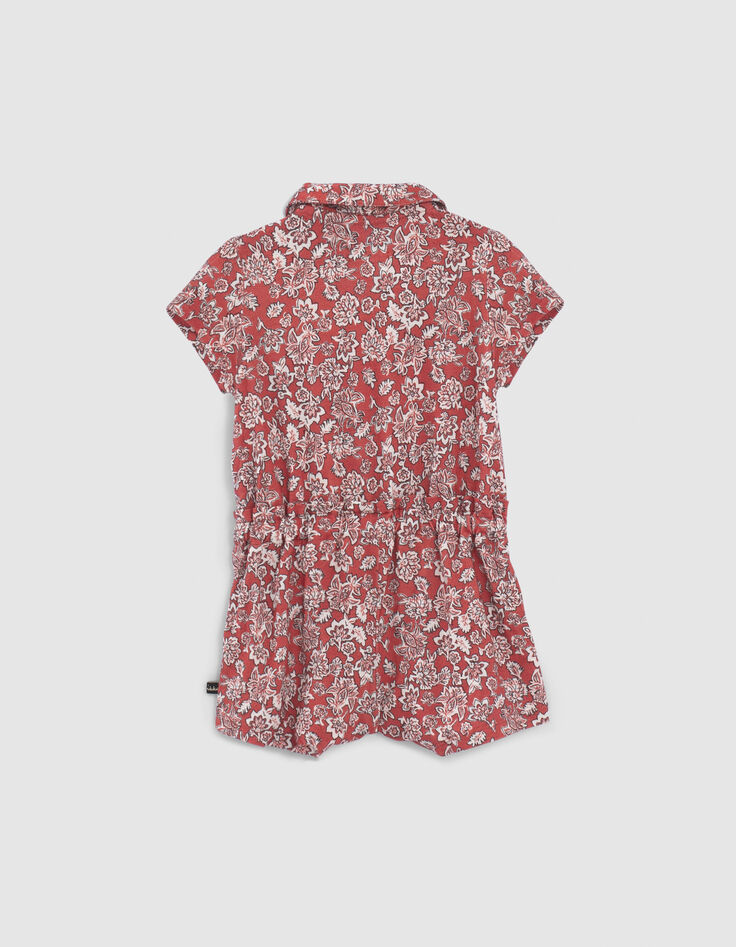 Mono corto rojo estampado floral bebé niña-2