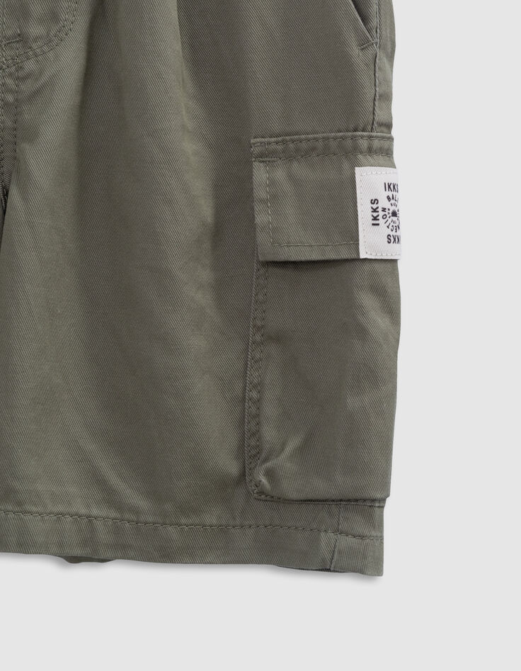 Khaki Jungen-JOGGER-Bermudas aus Lyocell-Mix-7