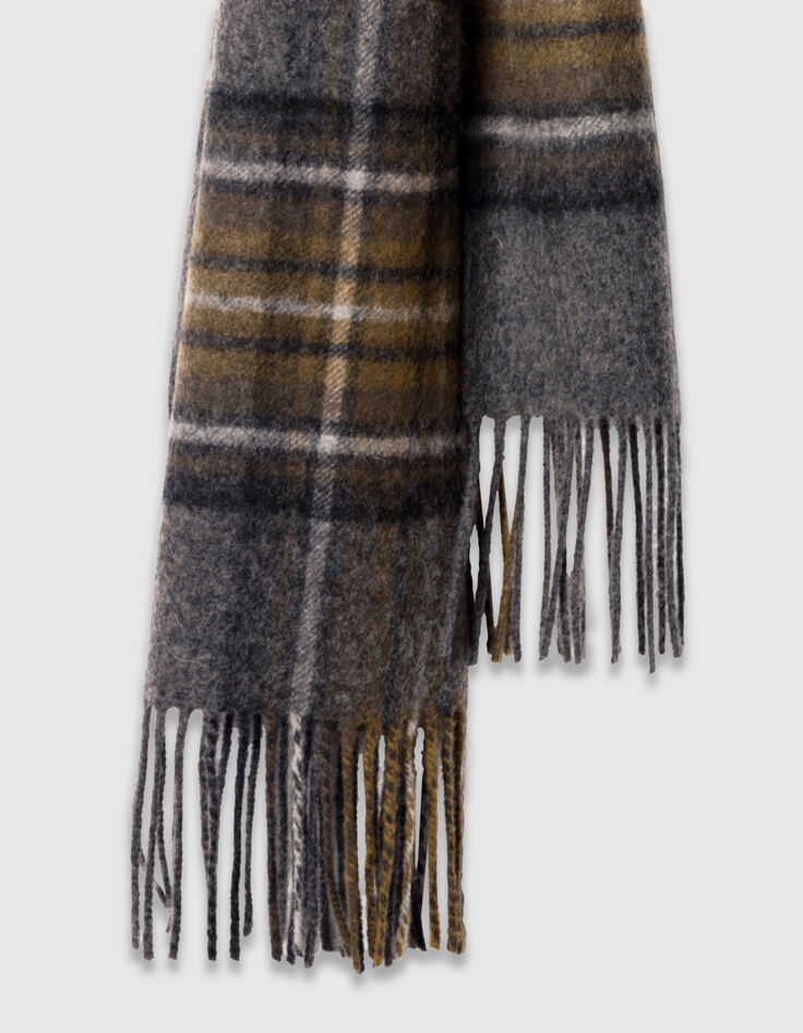 Echarpe grise motif carreaux Homme-3
