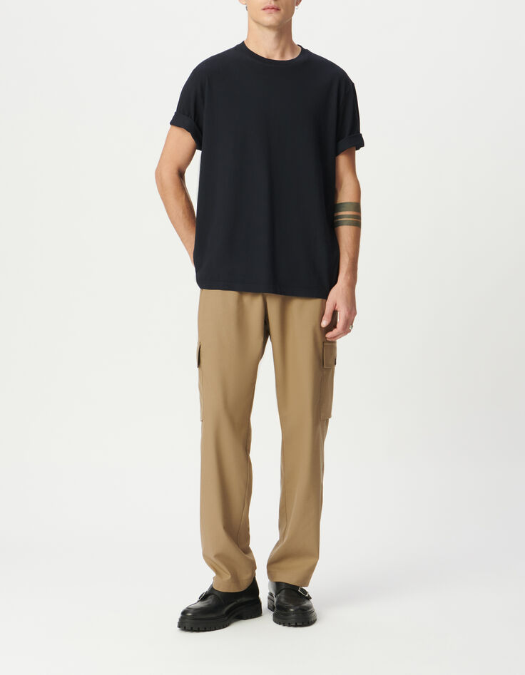 T-shirt marine col rond manches courtes Homme-2
