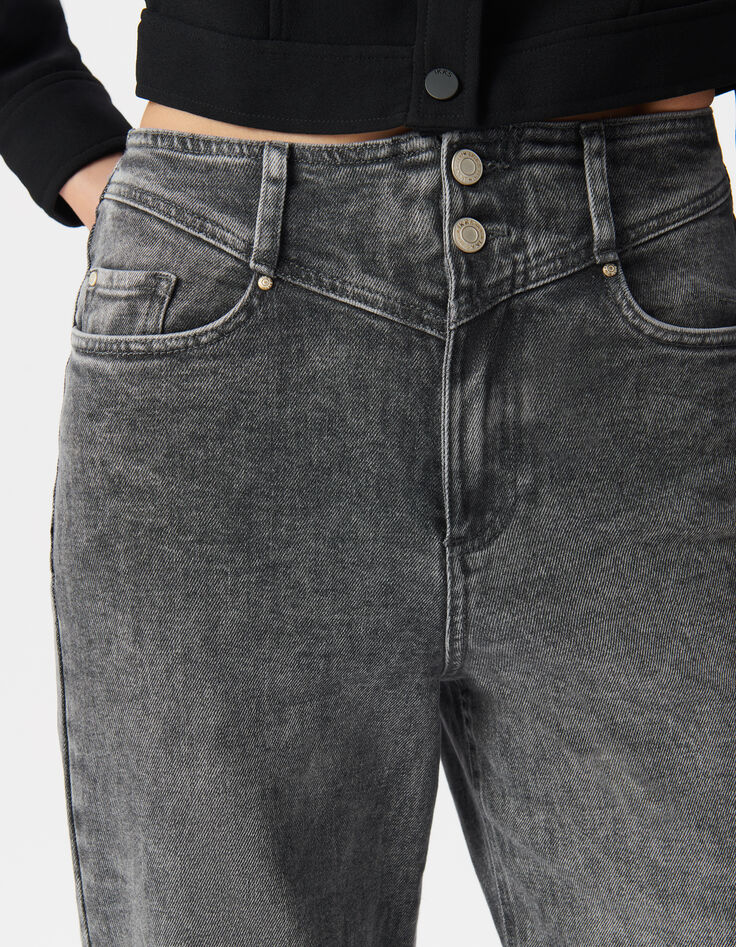 Vaqueros slouchy algodón BCI gris cropped mujer-5