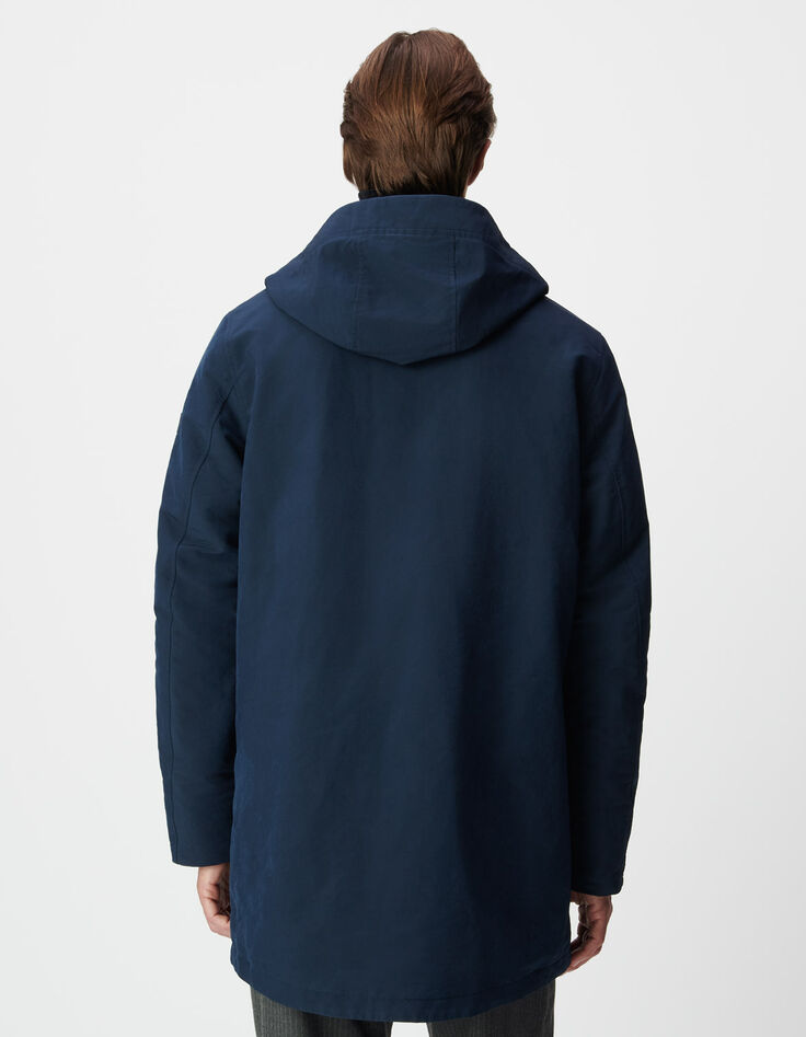 Herenparka met fleecevoering in marineblauw-3