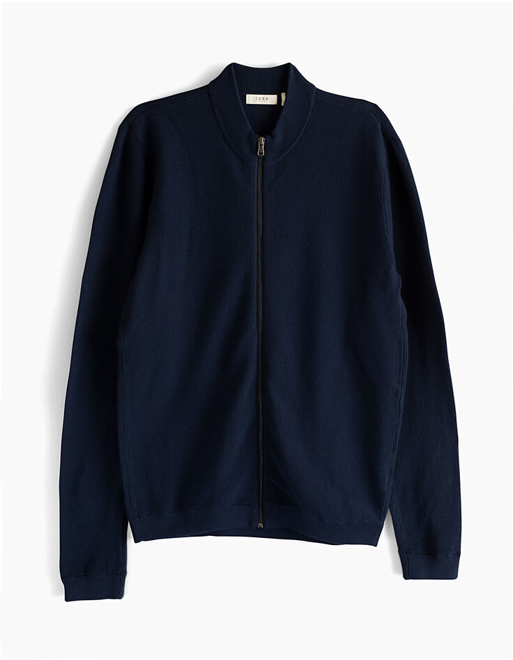 Men’s indigo textured cardigan-1 Men’s indigo textured cardigan-1