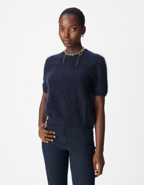 Camiseta de cachemir azul marino Mujer - IKKS