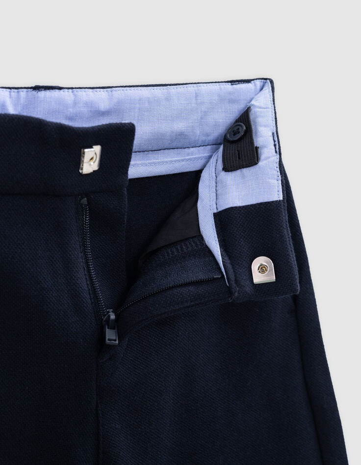 Boys’ navy pique knit Bermuda shorts-7