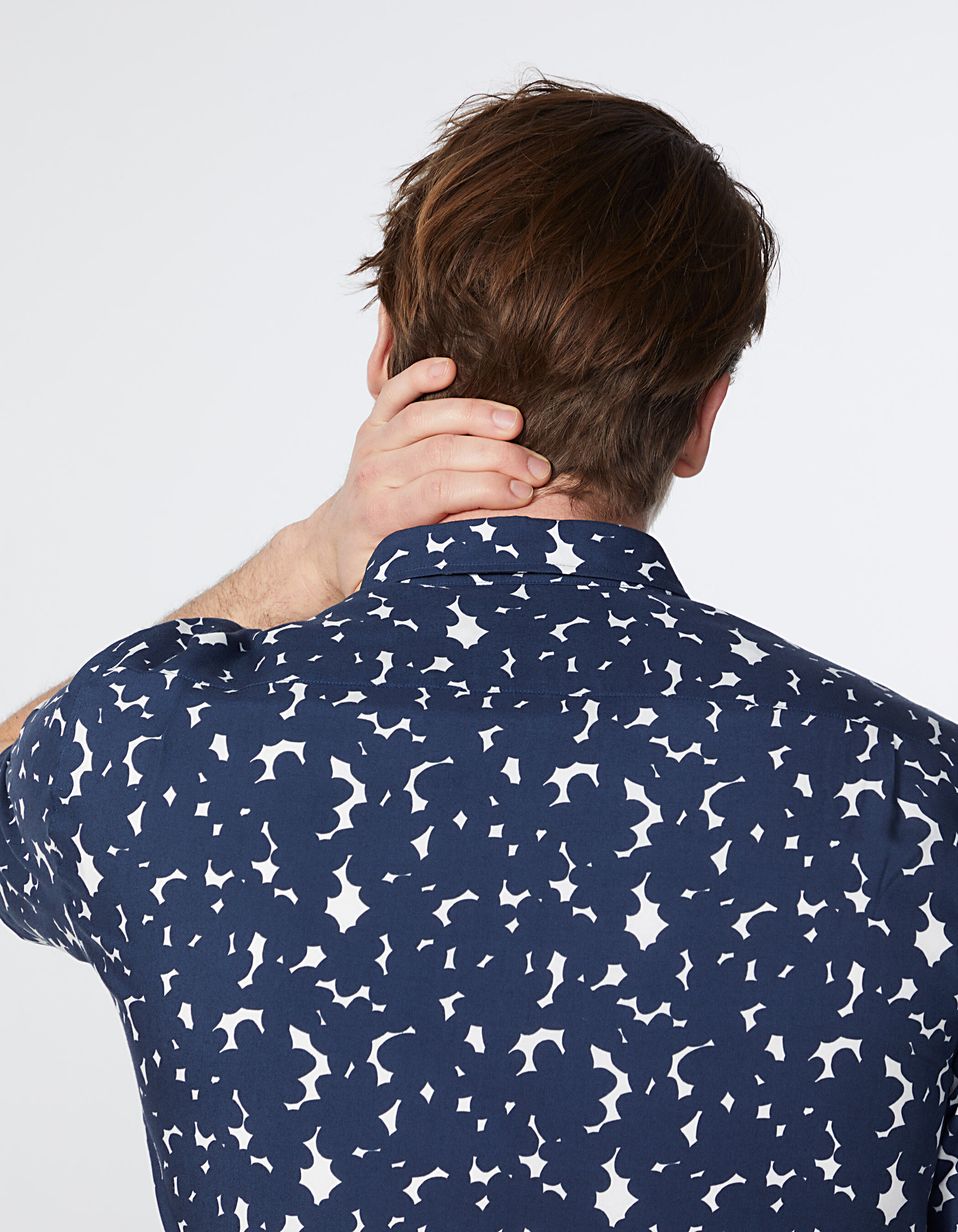 Camisa REGULAR marina de flores Hombre