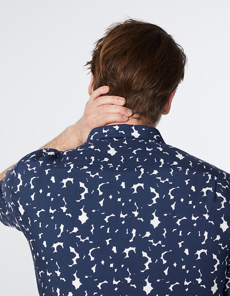 Chemise REGULAR marine à fleurs Homme-6