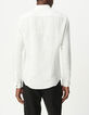 Camisa SLIM blanca 100 % lino Hombre-3
