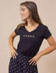 I.Code black T-shirt with gold hearts and slogan-5