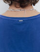 Tee-shirt en coton bio tie & dye bleu visuel blanc femme-5