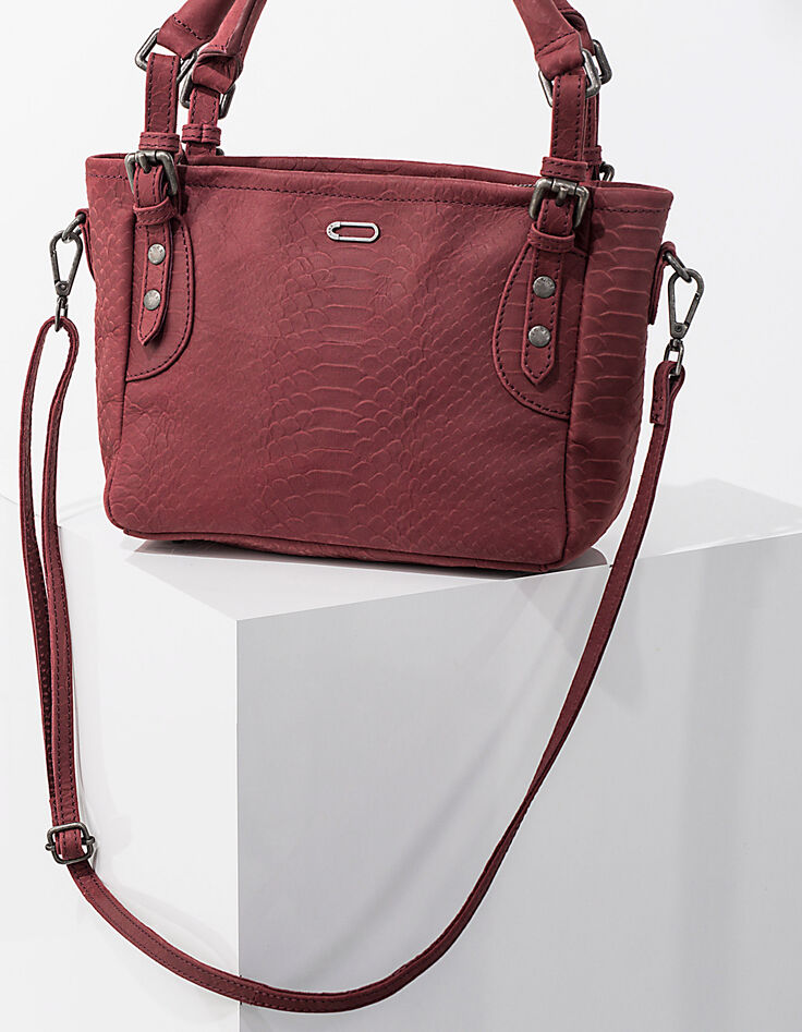 Women’s The Mini Artist garnet reptile-look leather bag-6