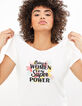 I.Code white organic T-shirt with slogan and exotic print-1