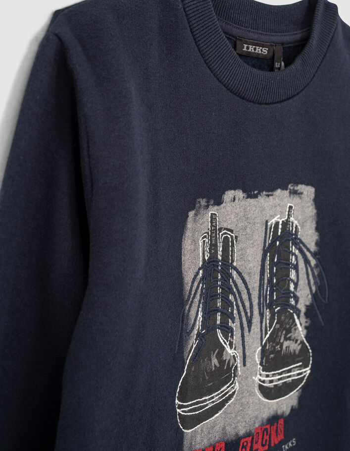 Jungensweatshirt mit Stiefeletten mit Schnürsenkeln -6