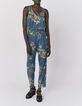 Women’s flower bouquet print long jumpsuit-1