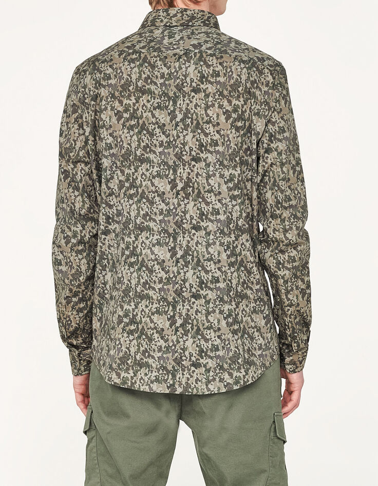 Camisa SLIM caqui estampado camuflaje Hombre-3