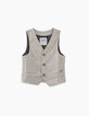 Gilet de costume gris chiné garçon -1