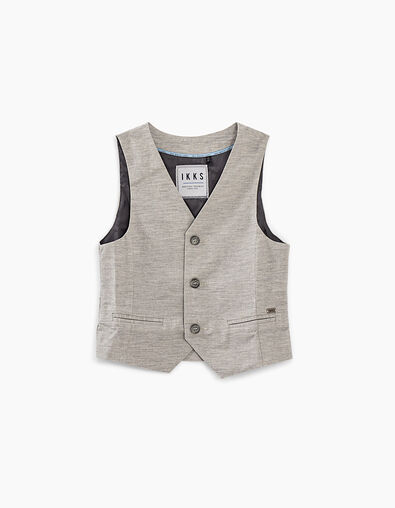 Gilet de costume gris chiné garçon  - IKKS