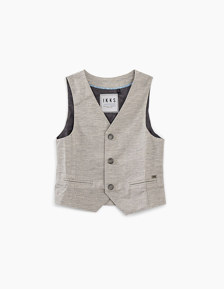 Gilet de costume gris chiné garçon -1