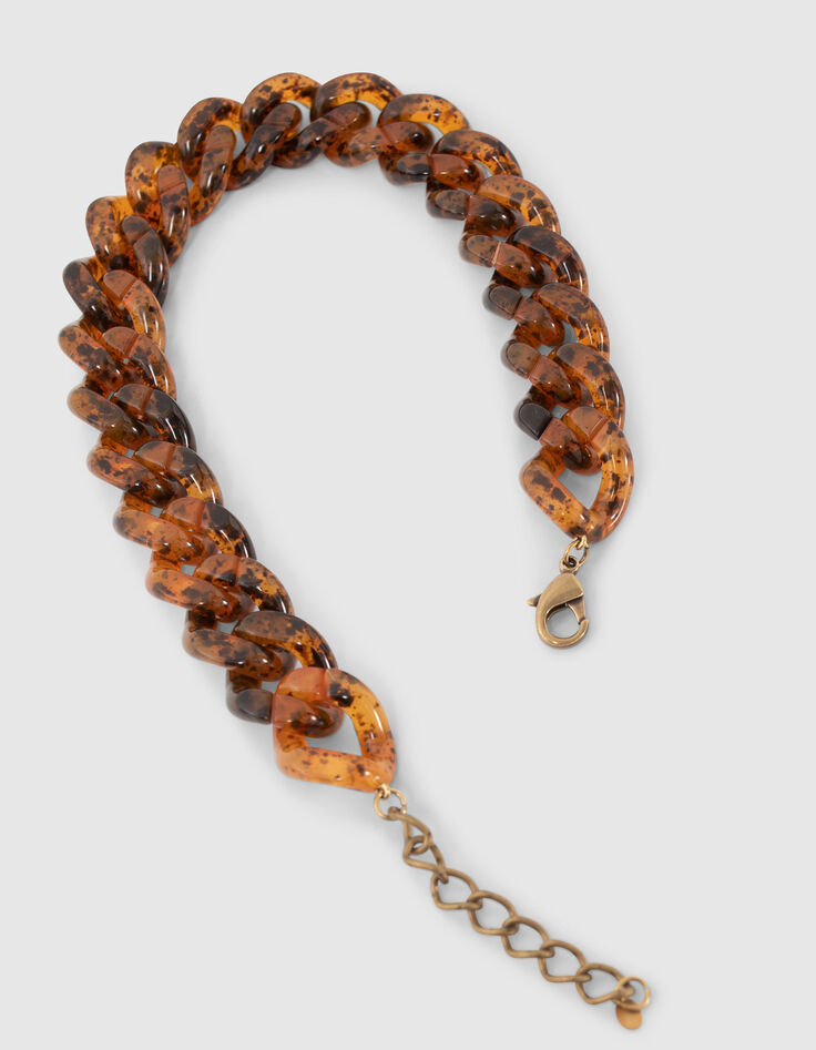 Collar beige carey eslab&oacute;n gourmette mujer-4