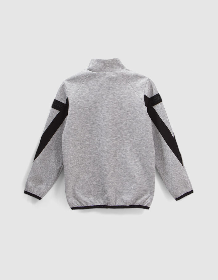 Graue Jungensweatjacke mit Details und Reflektoren-4