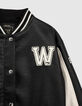 Blouson teddy noir et blanc bi-mati&egrave;re-4