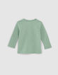 T-shirt vert coton bio visuel army floqué bébé garçon -3