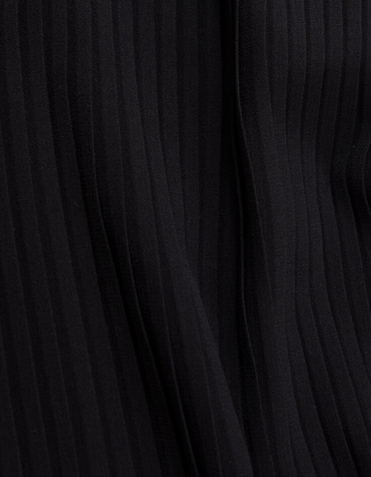 Zwarte jurk pliss&eacute; fantasievolants meisjes-7