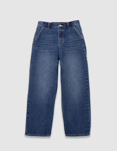 Blauwe loose jeans timmermanstijl jongens - IKKS