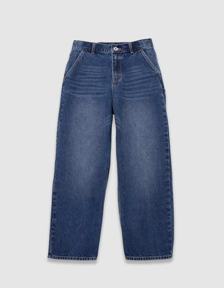 Boys’ blue carpenter-style loose jeans-3