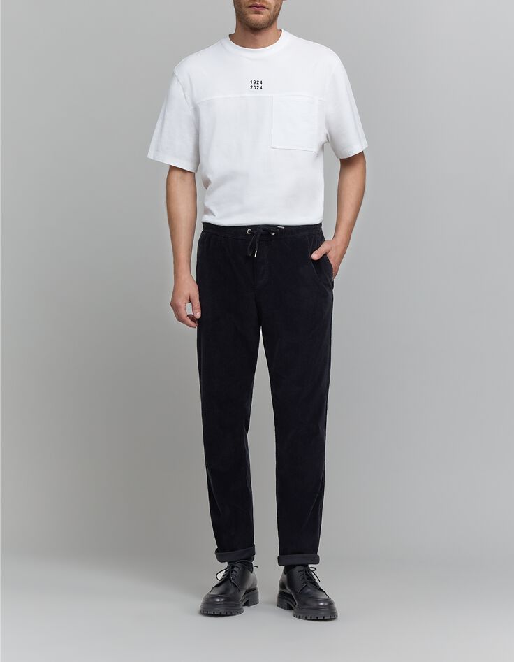 Zwarte corduroy joggingbroek voor heren-6