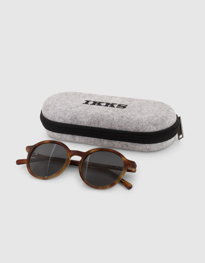 Lunettes solaires mixte écaille miel-2