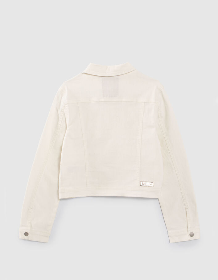 Girls' off-white upcycled denim jacket - IKKS