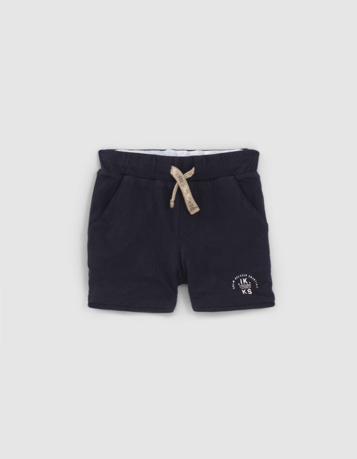Bermuda réversible marine et tie and dye bébé garçon-3